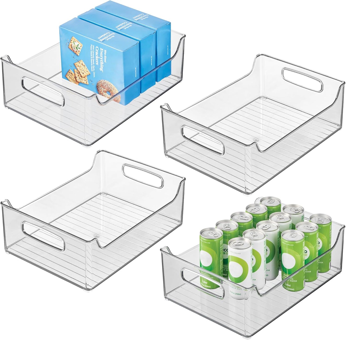 iDesign - Contenedor apilable de plástico para despensa, con asas,...