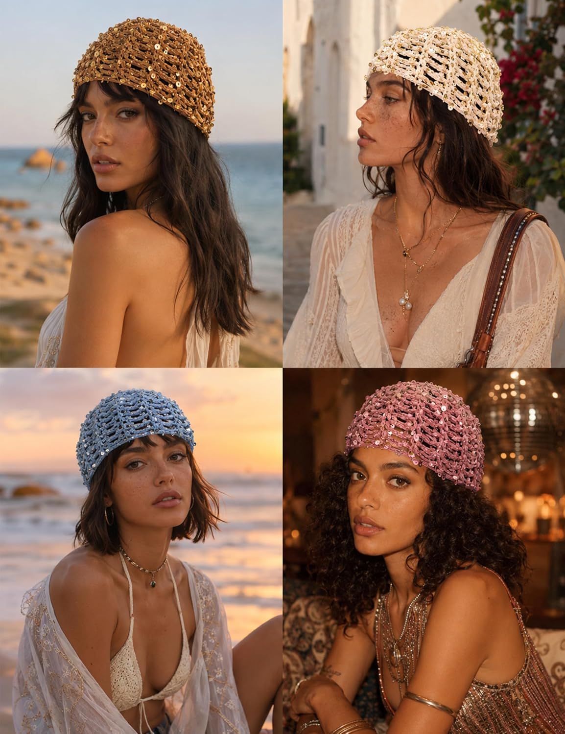 IcthyoStride Sombrero de fiesta para mujer, tocado de lentejuelas,...