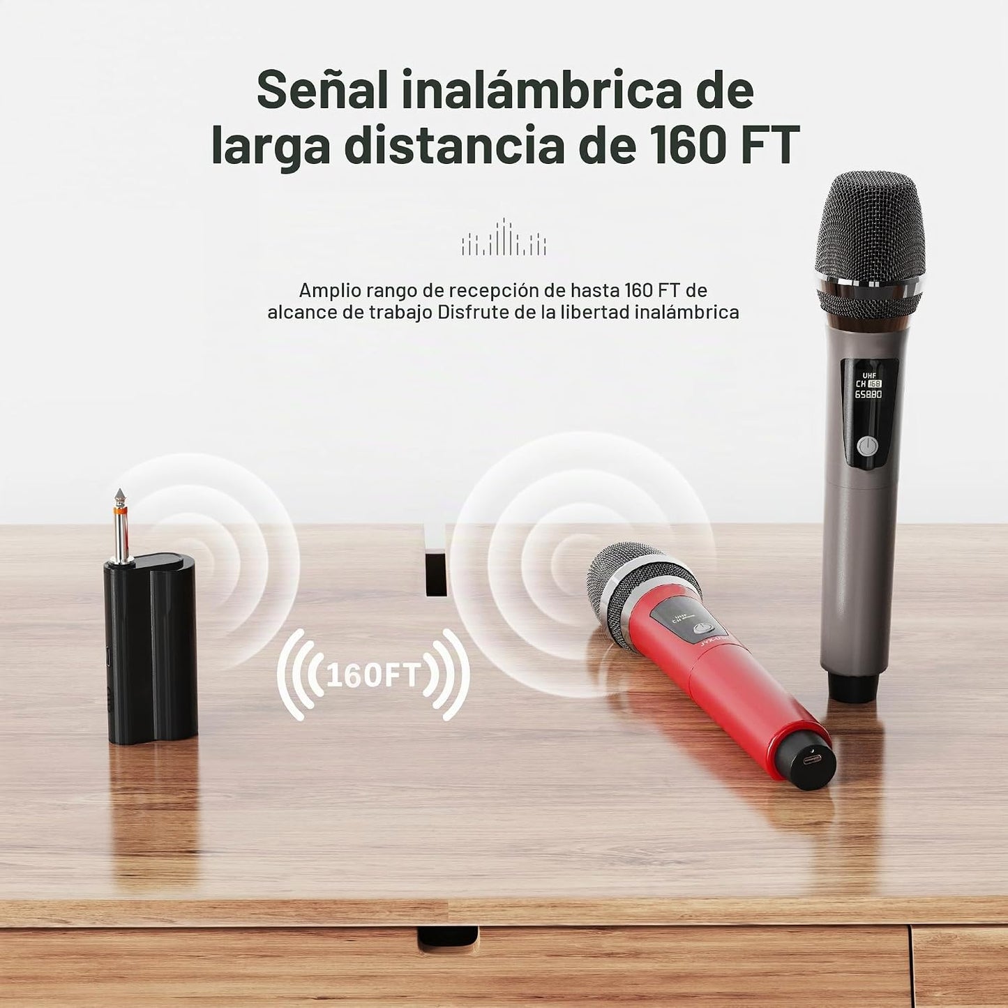 HWWR - Micrófonos inalámbricos, micrófonos profesionales duales par...