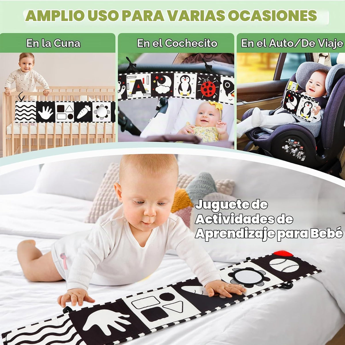 BBWOO Juguetes de Alto Contraste para Bebés Recién Nacidos, Juguete...