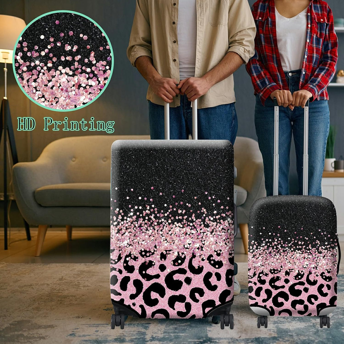 BWEGRHE Funda protectora de maleta más 1 etiqueta de equipaje adecu...