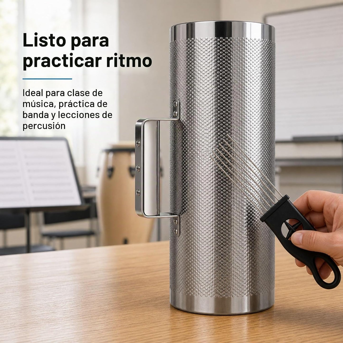MoResolune Instrumento profesional de metal Guiro, percusión latina...