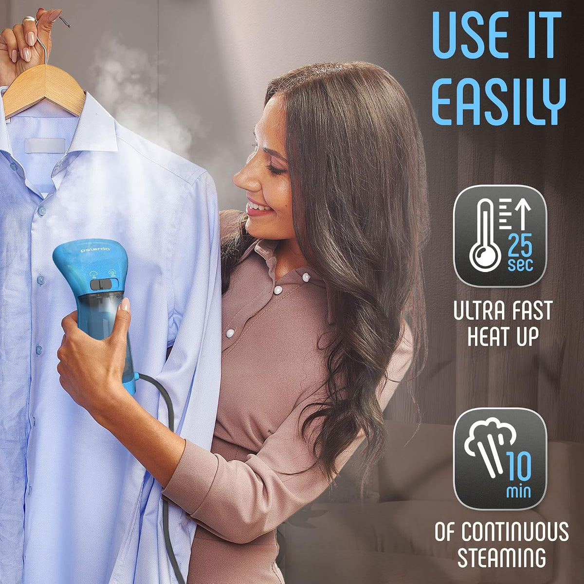 Vaporizador de Ropa Portátil para Viaje, Cabezal de Vapor de Metal,...