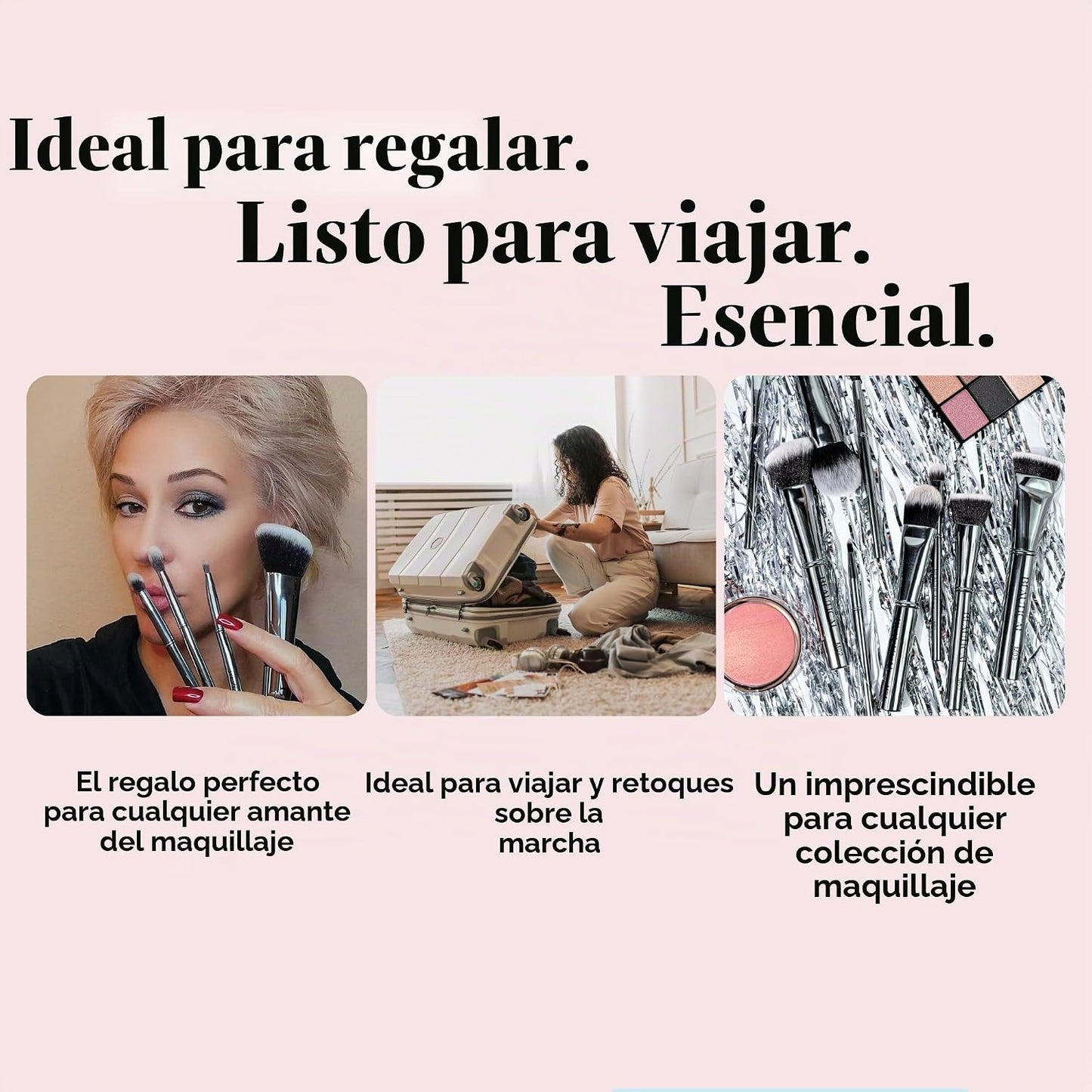 BEAUTICAL Juego de brochas de maquillaje profesional \u2013 9 broch...