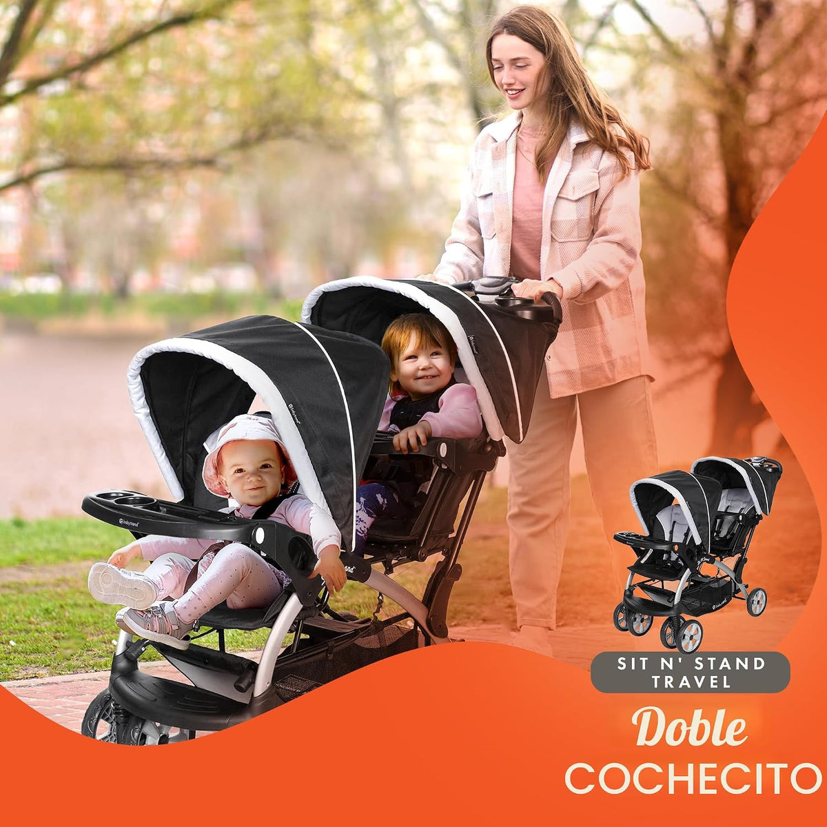 Baby Trend Cochecito doble para bebés y niños pequeños y 2 asientos...