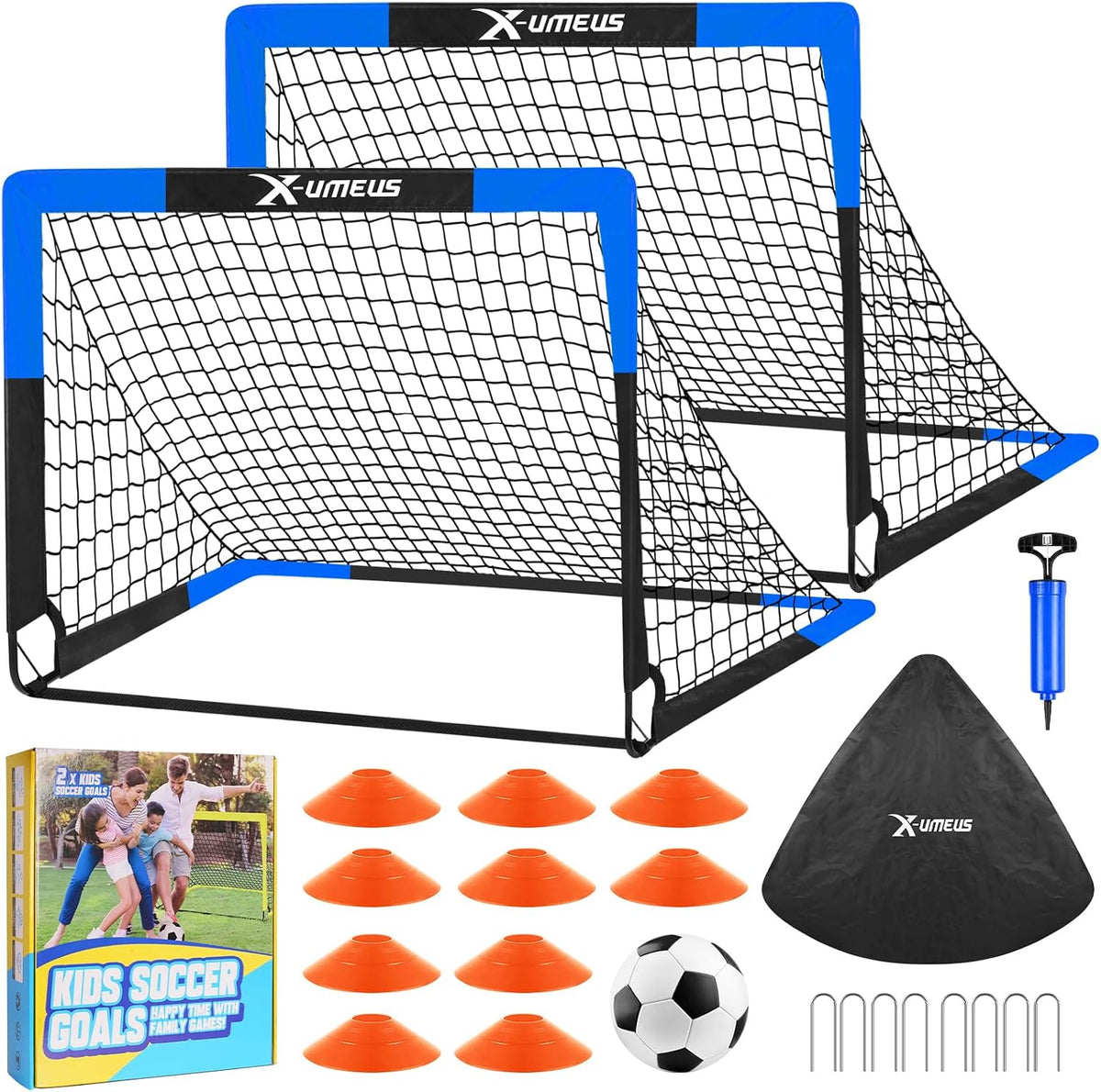 Porterías de fútbol para niños para patio trasero, juego de 2, 4 x...