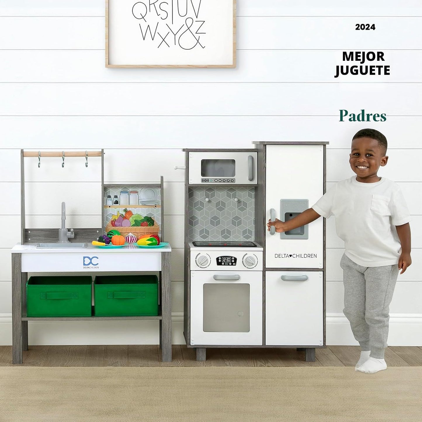 Delta Children - Cocina de juguete de esquina todo en uno Gourmet -...