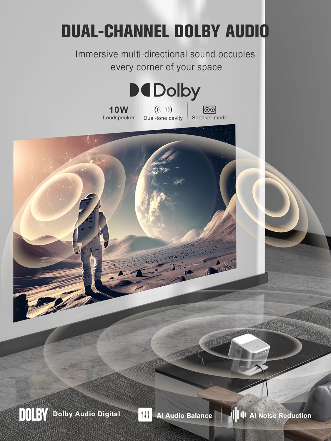 【Google TV con licencia oficial】Proyector inteligente 4K con WiFi y...