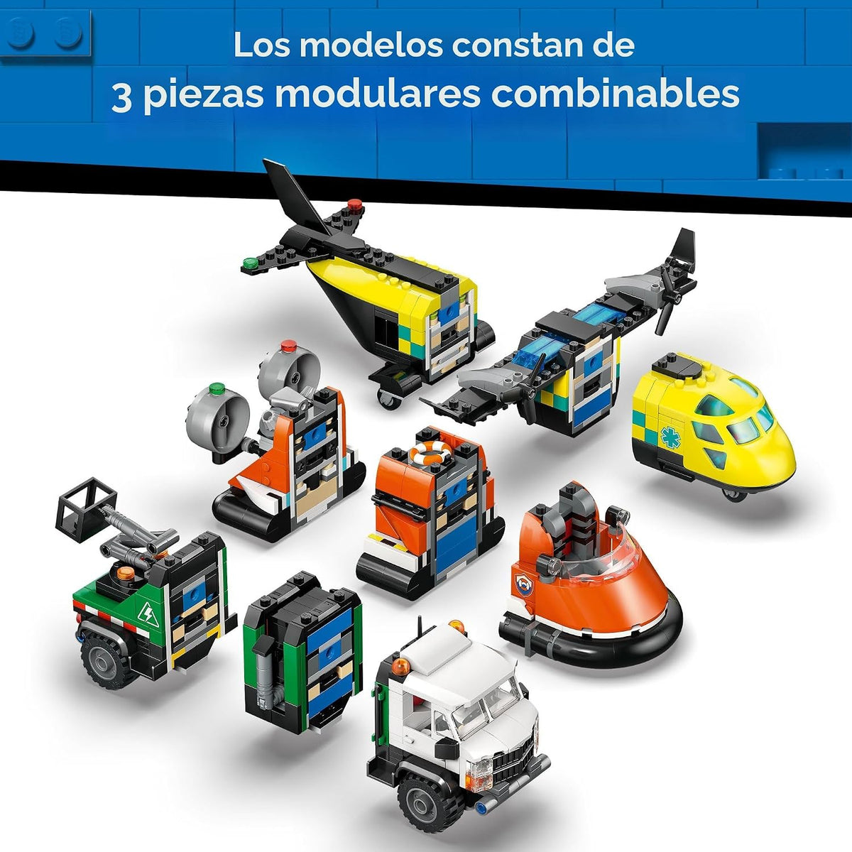 LEGO City Airplane, Service Truck &amp; Hovercraft Remix Juguete de...
