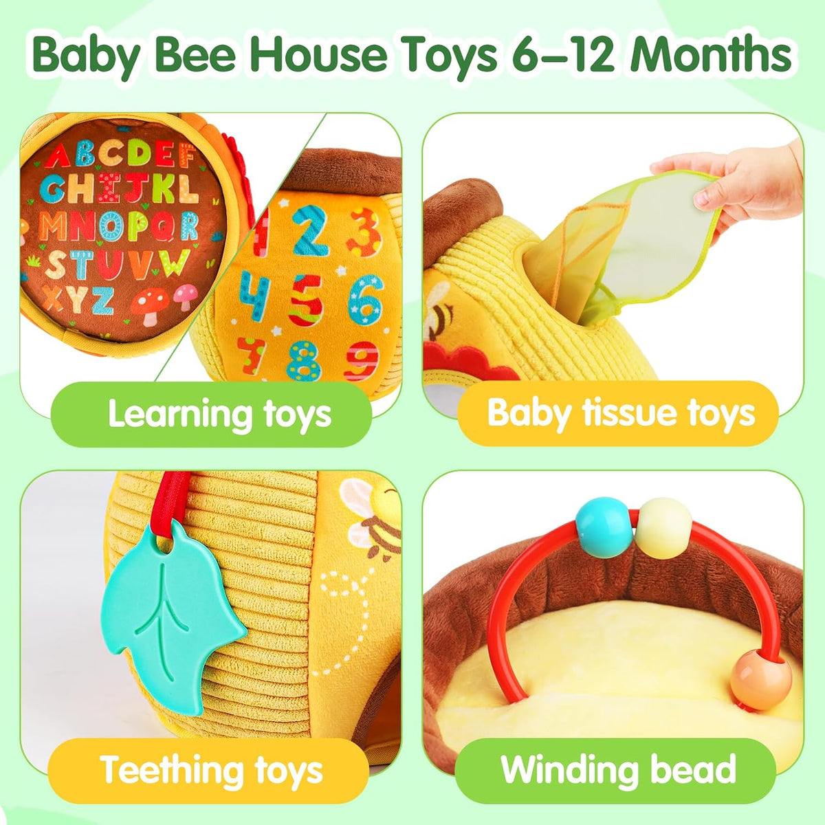 Thremhoo Juguetes para niñas de 0 a 6 meses, juguete de oruga de pe...
