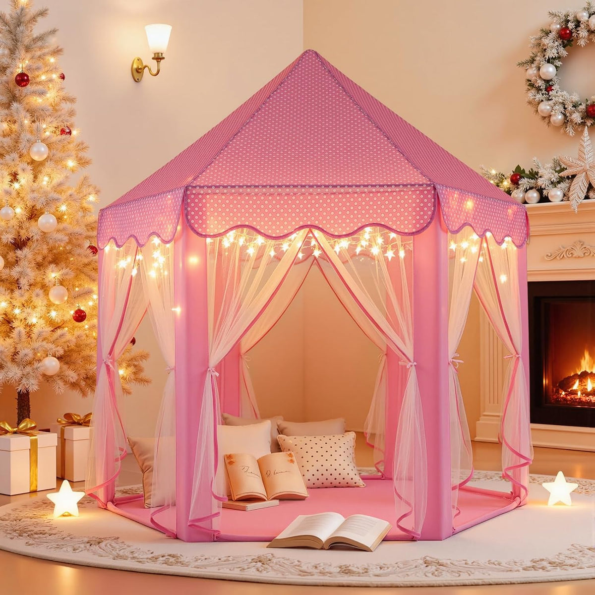 Sumbababy - Tienda de campaña tipo castillo de princesa para niñas,...