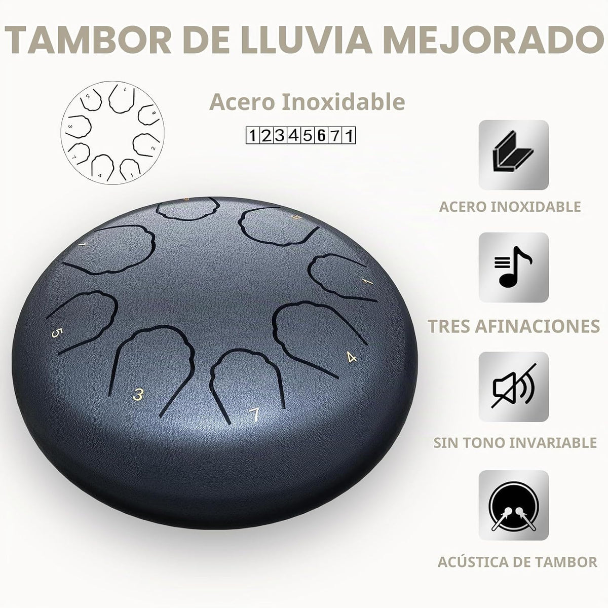 Tambor de lengua de acero profesional para adultos y niños - Instru...