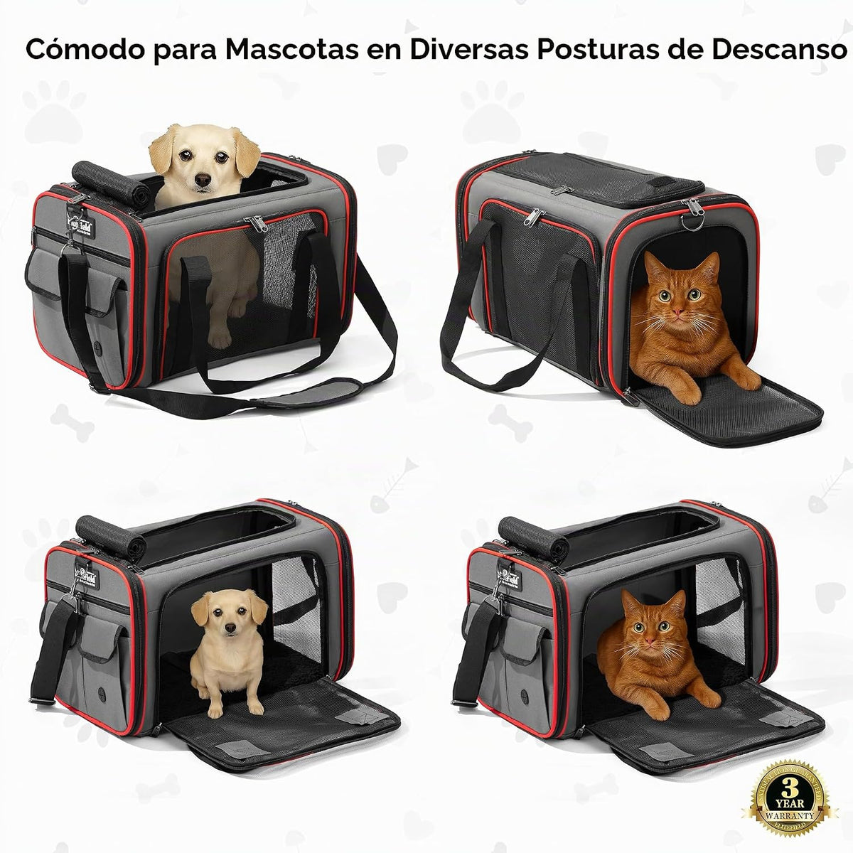 EliteField Transportador de mascotas de lados suaves (aprobado por...