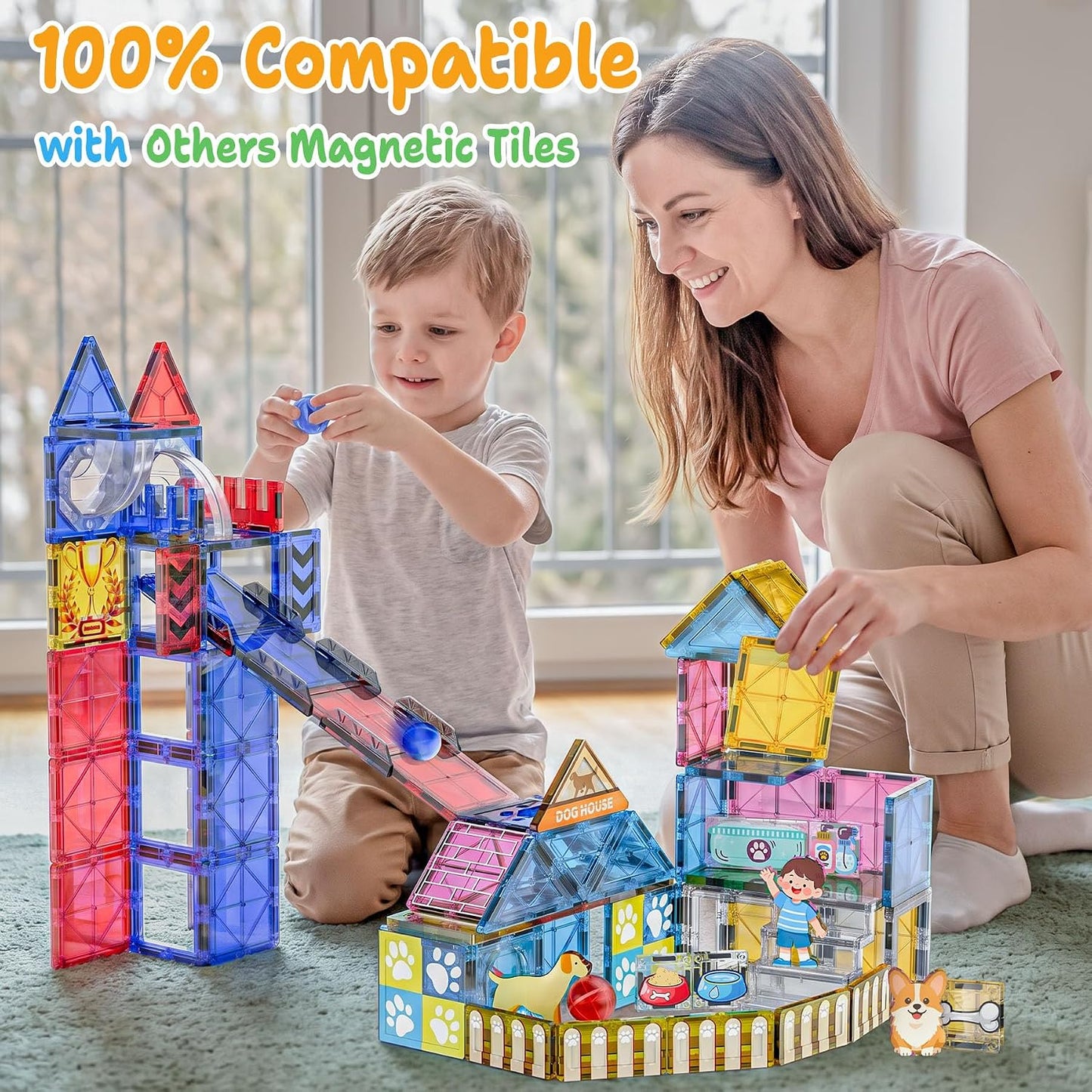 Azulejos magnéticos para niños de 4 a 8 años, 50 piezas de juguetes...