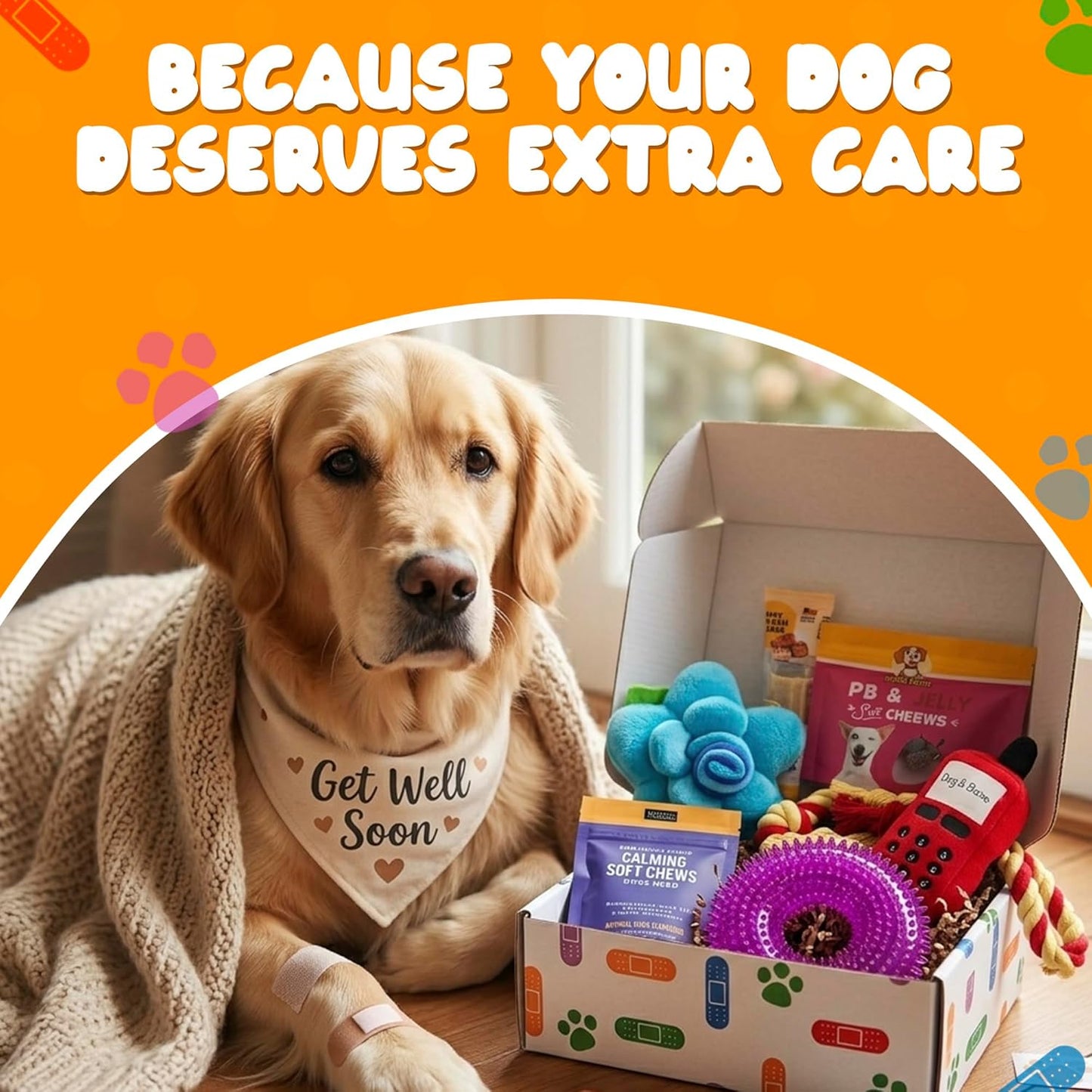 Get Well Soon Regalos para perros, paquete de cuidado de perros, ce...