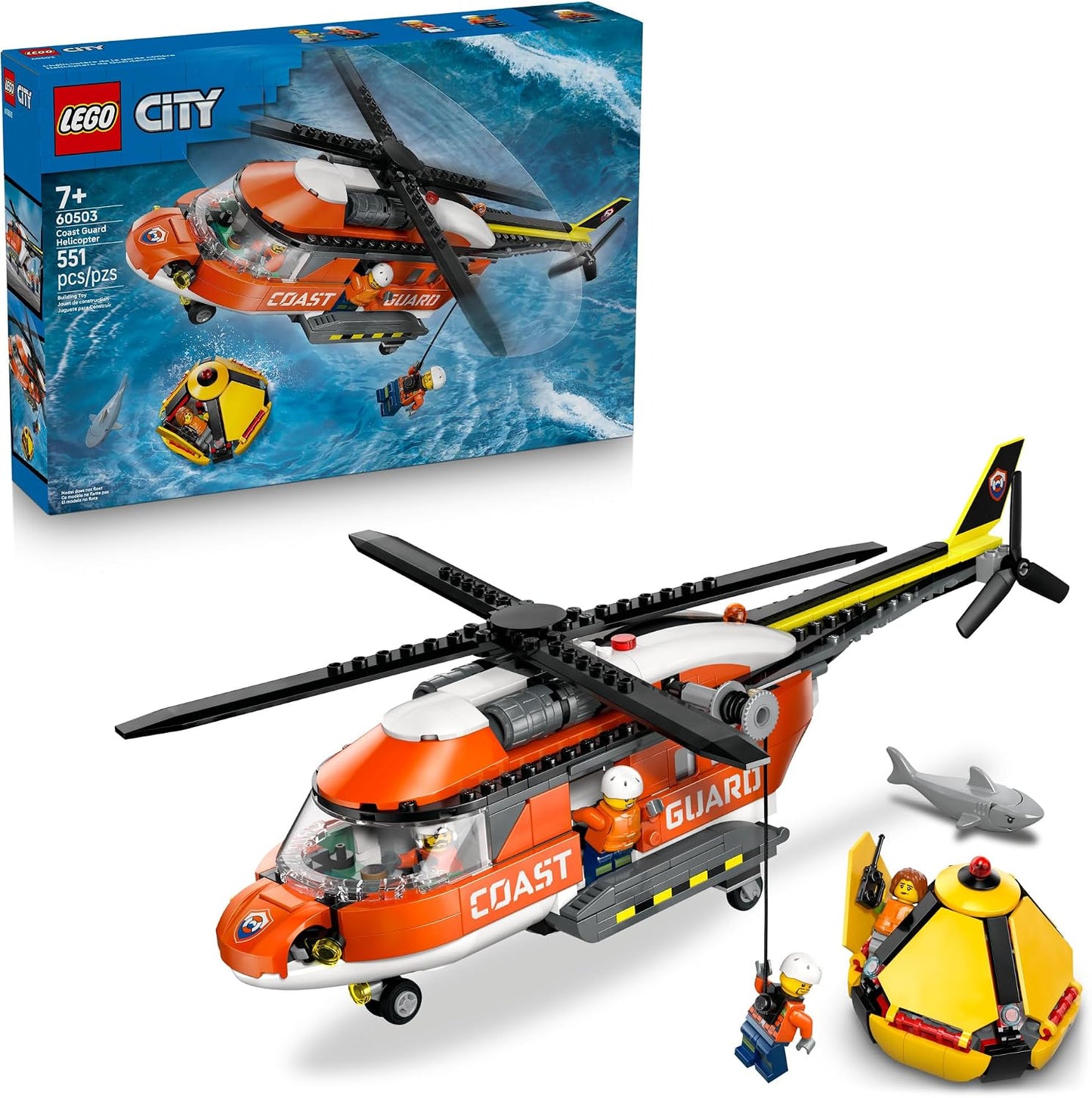 LEGO City Coast Guard Helicóptero de juguete de construcción para n...