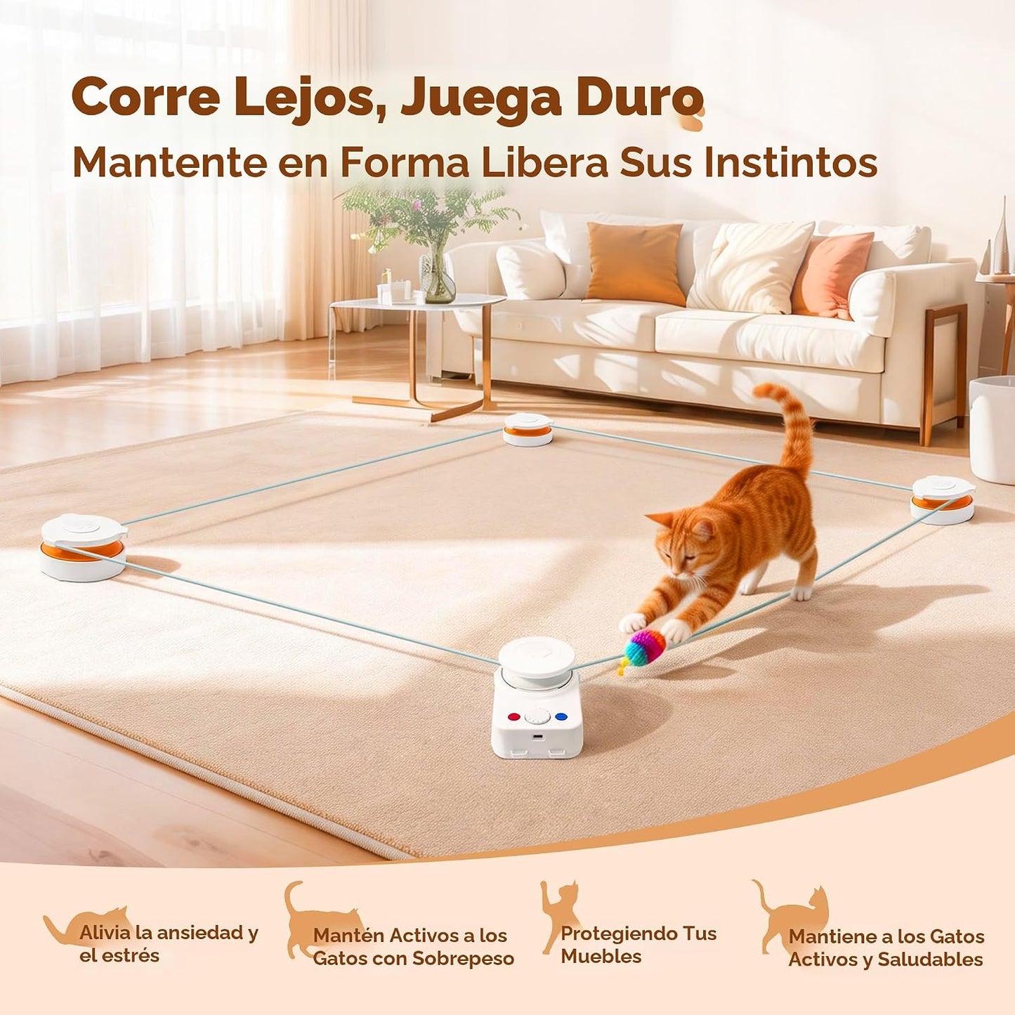 Juguete interactivo para gatos de interior \u2013 Juguete de movimi...