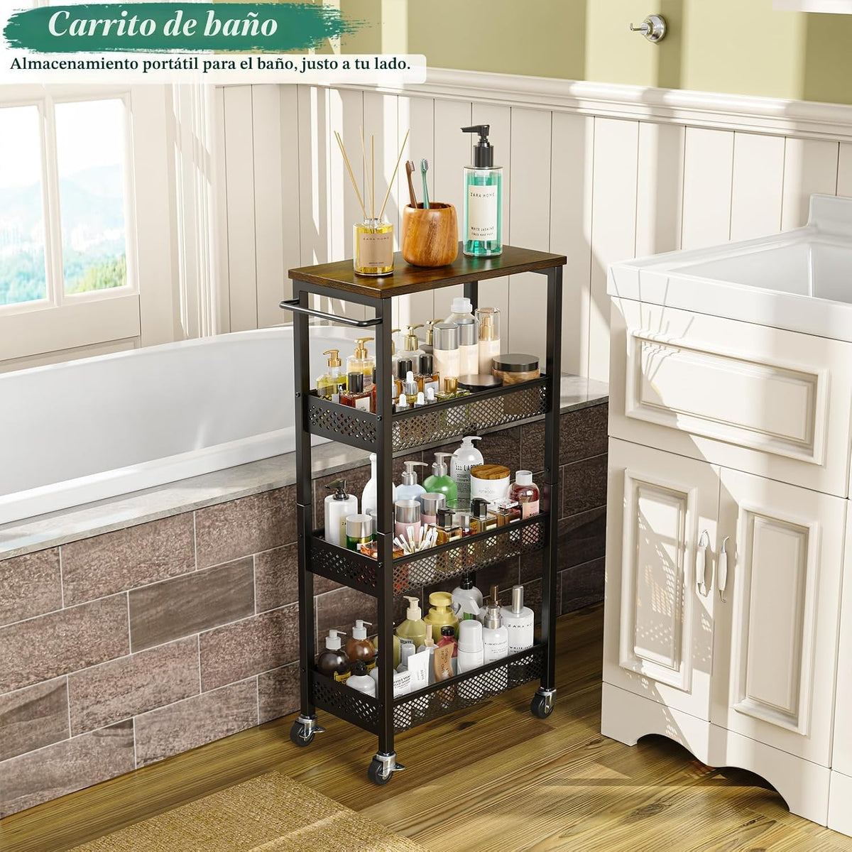 OKZEST Carrito de Almacenamiento Delgado Utilitario, Organizador y...