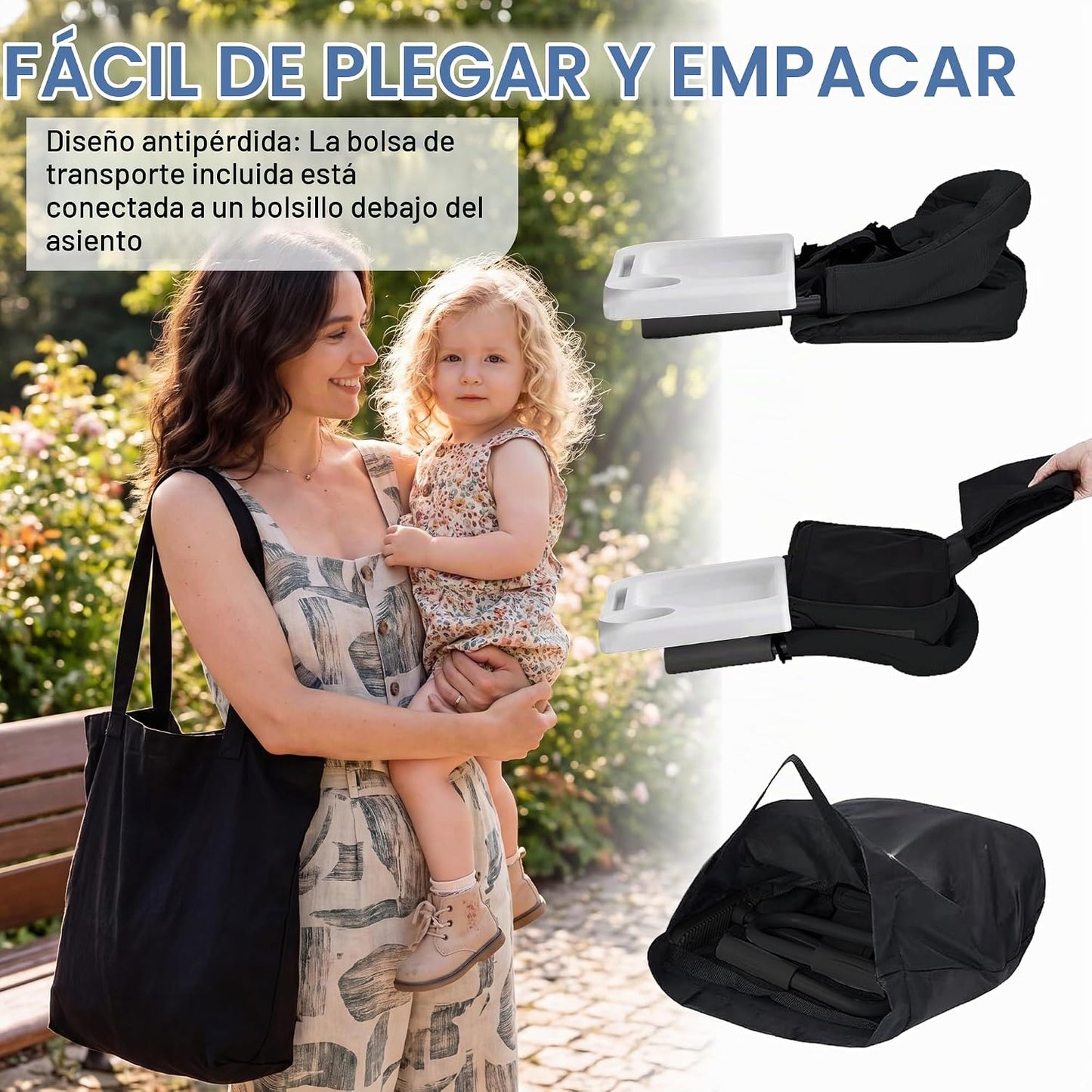 Gryvoth Silla alta portátil de gancho con bandeja para bebé y niño...