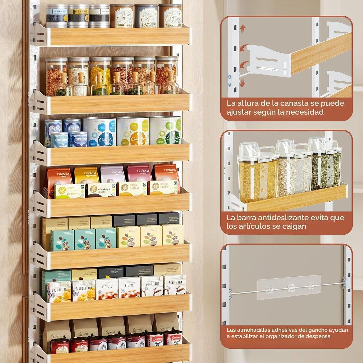Freexployer Estante de Especias de 8 Niveles para Montaje en Pared,...