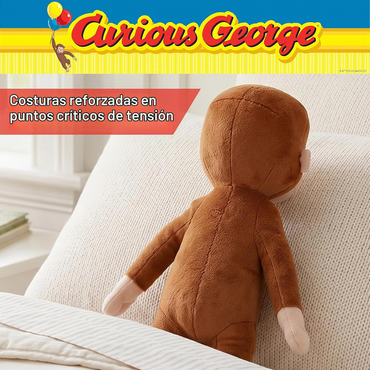 Curious George Kids Bedding - Almohada de felpa súper suave y acoge...