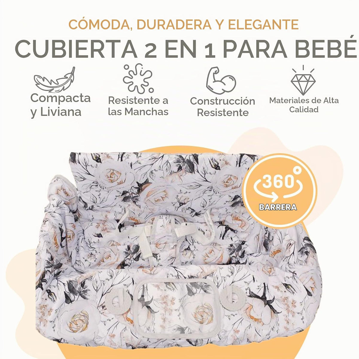 Binxy Baby 2 en 1 Funda cómoda para silla alta y carrito de compras...