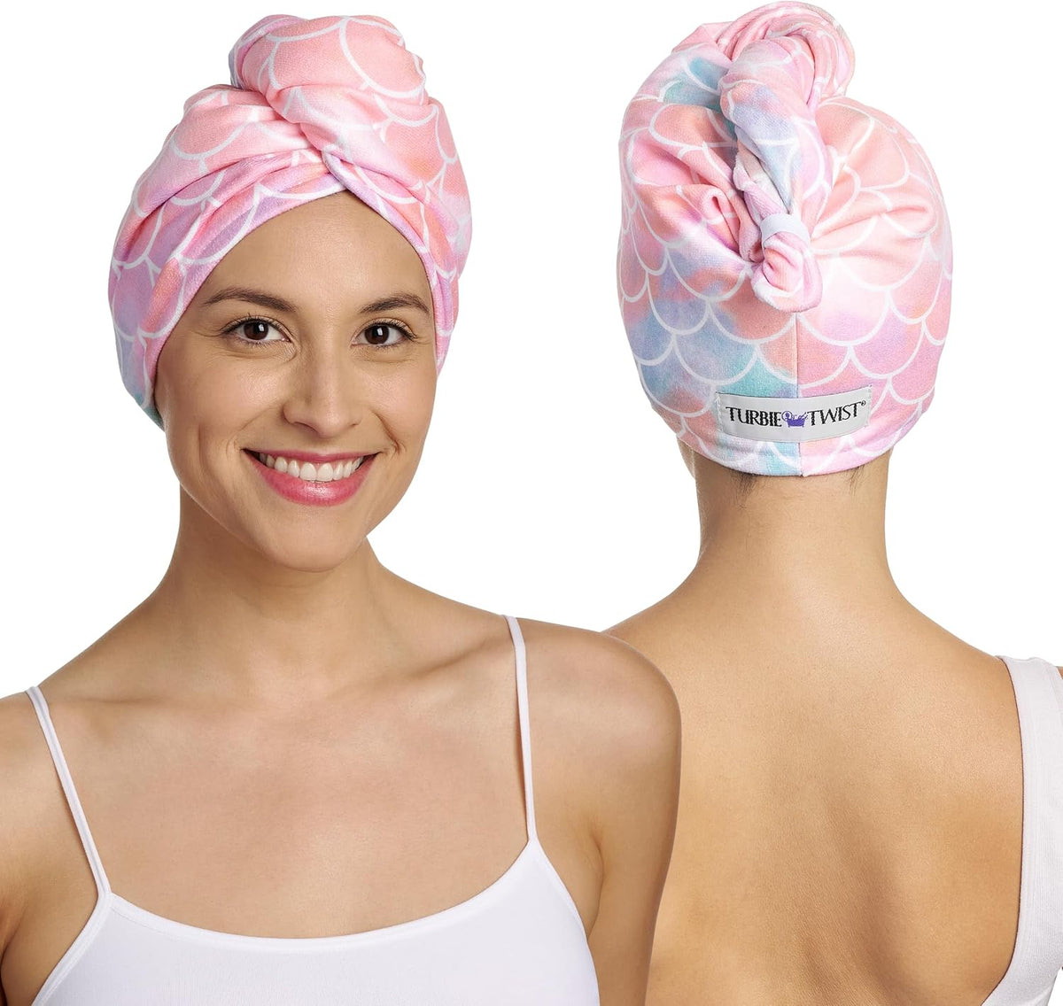 Turbie Twist Paquete de 2 toallas de microfibra para el cabello par...