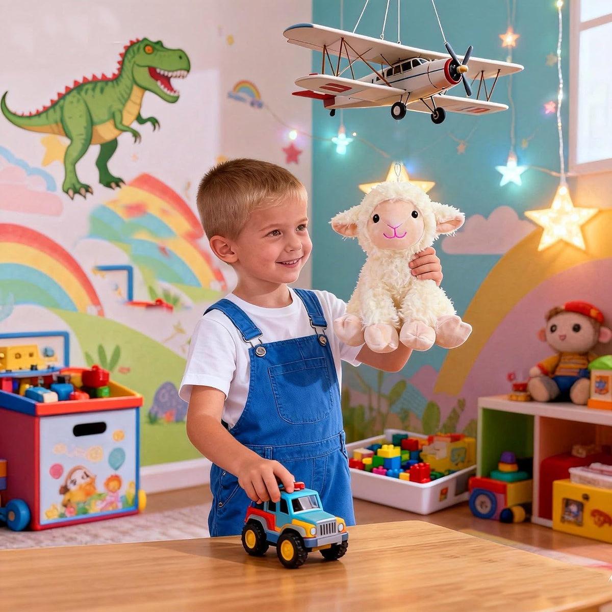YUKOUQIAN Peluche de oveja de 8 pulgadas para niñas y niños, Navida...
