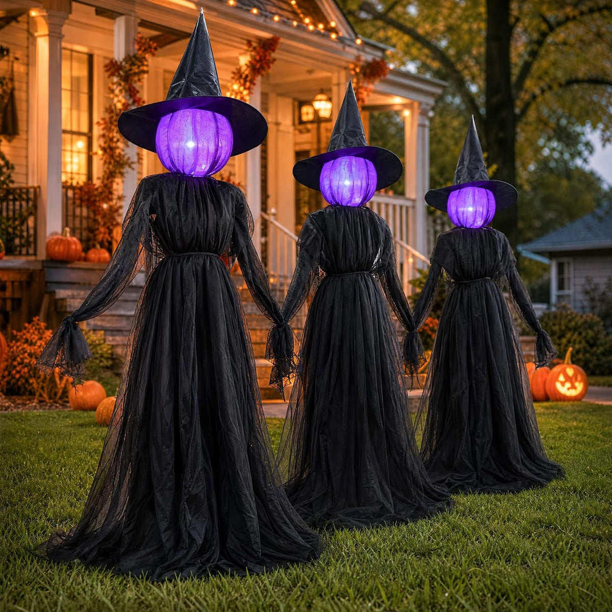 Dazzle Bright Decoración de bruja de Halloween para exteriores, jue...