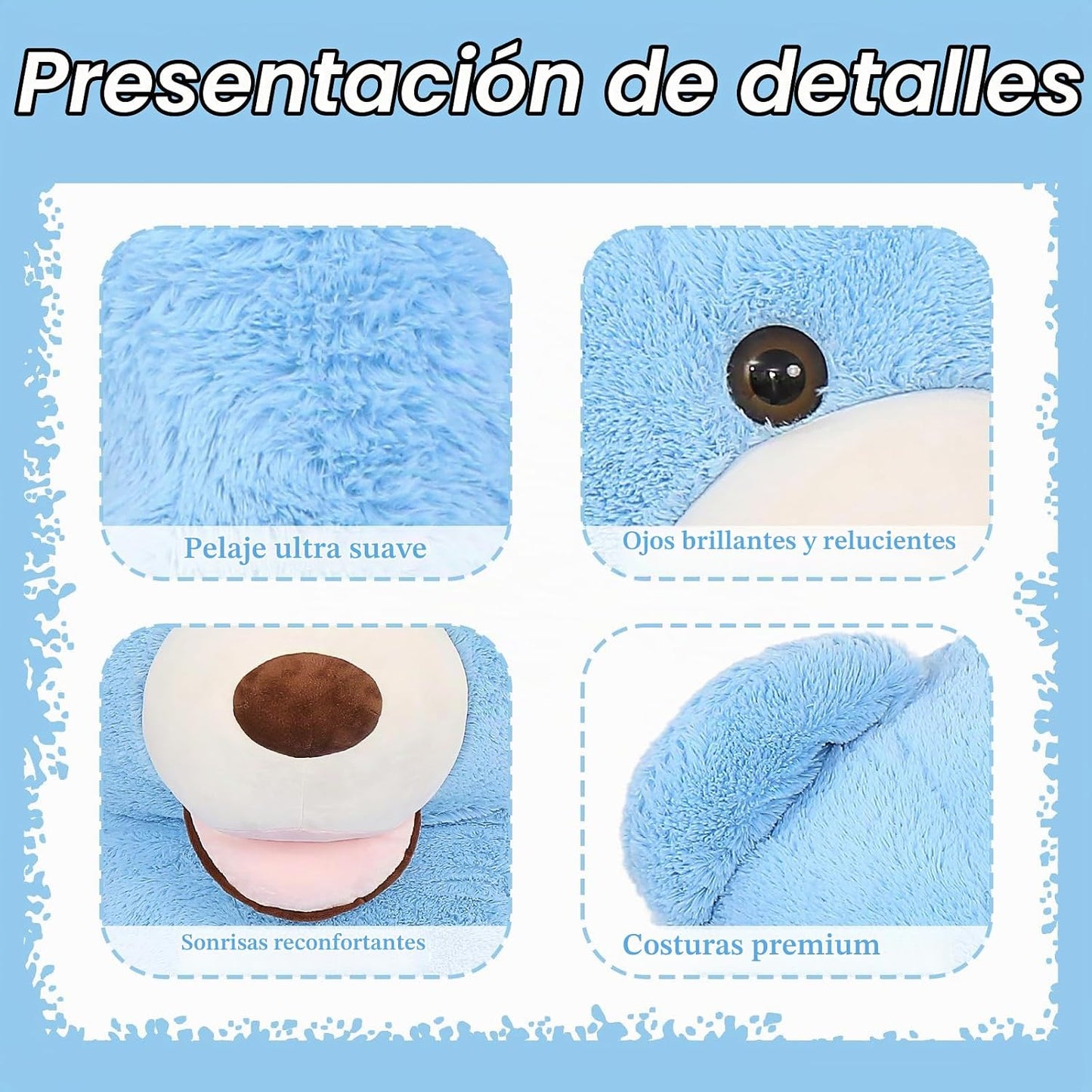 MaoGoLan Oso de peluche gigante de 5 pies, lindo oso de peluche de...
