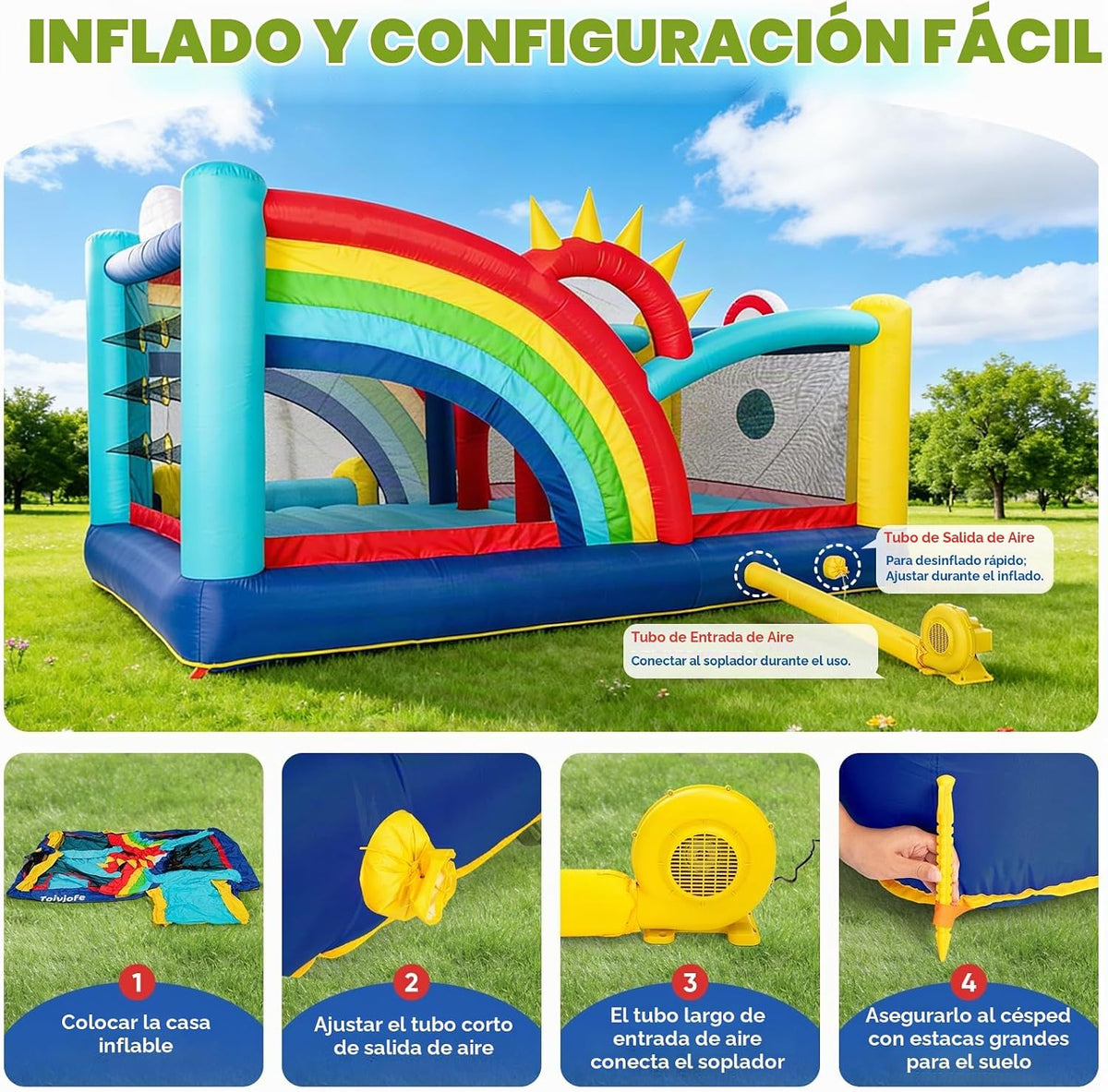 Casa de rebote para niños grandes de 8 a 12, castillo inflable extr...