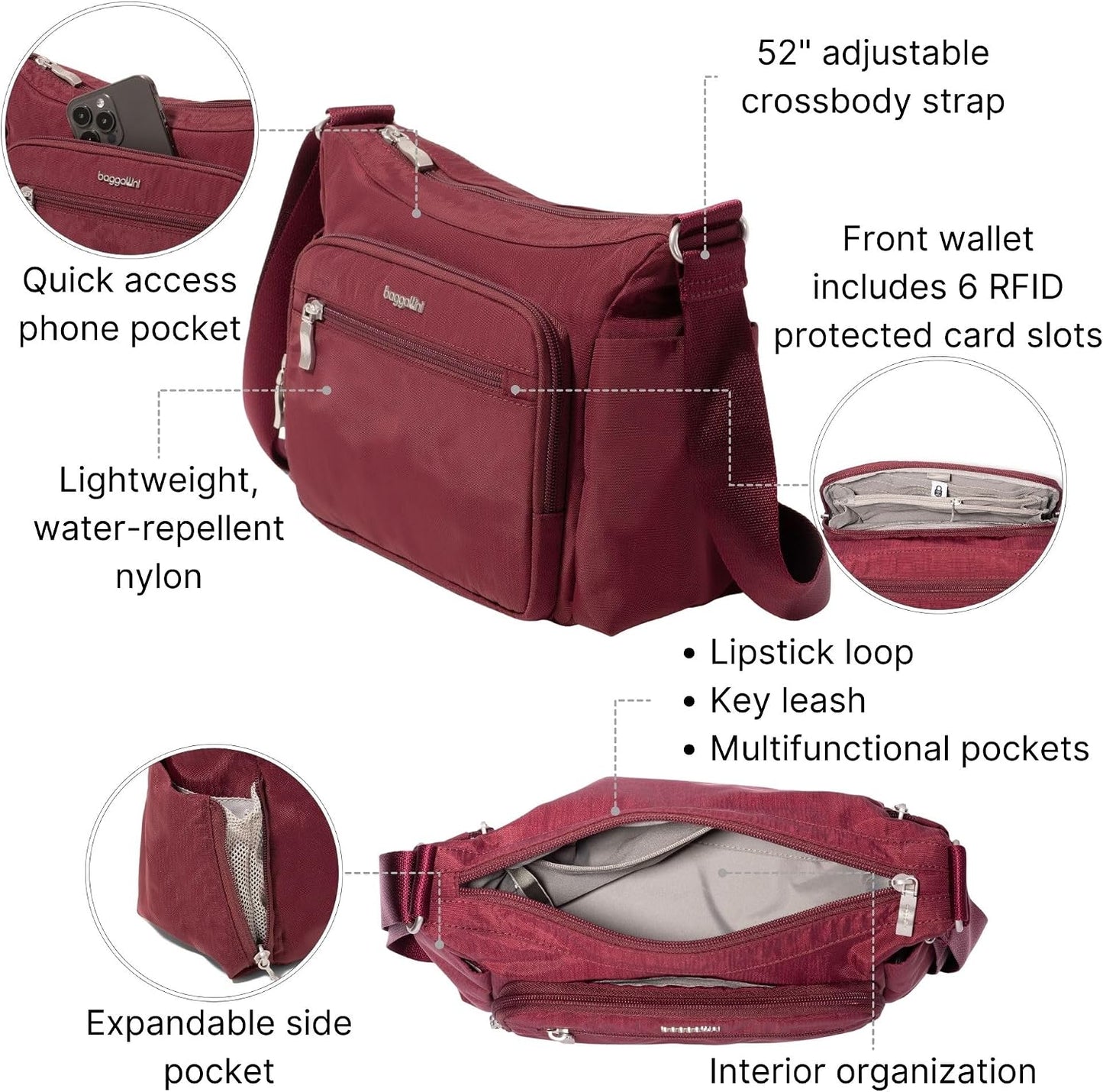 Baggallini Crosstown Hobo Crossbody