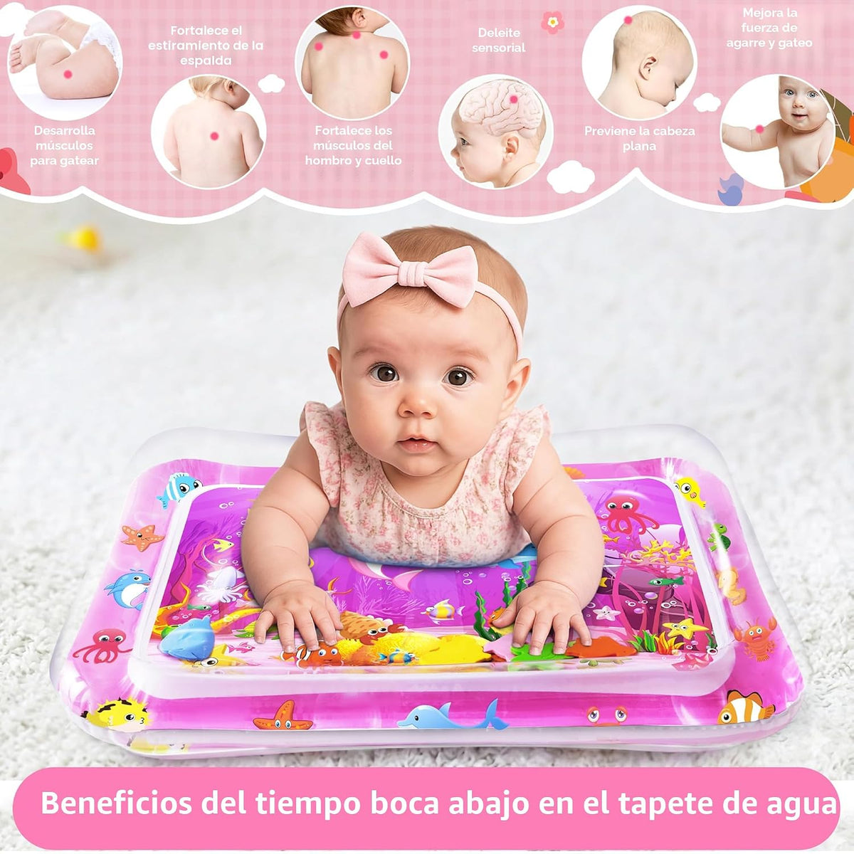 Yeeeasy Tapete de Agua para Tiempo Boca Abajo para Niña, Juguetes p...