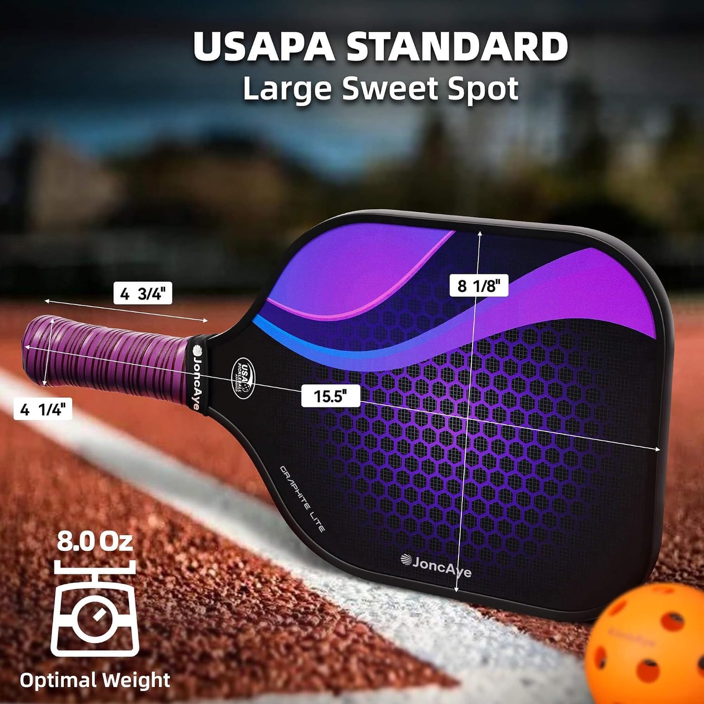JoncAye Pickleball Paddles Juego de 4 o 2, raquetas de fibra de vid...