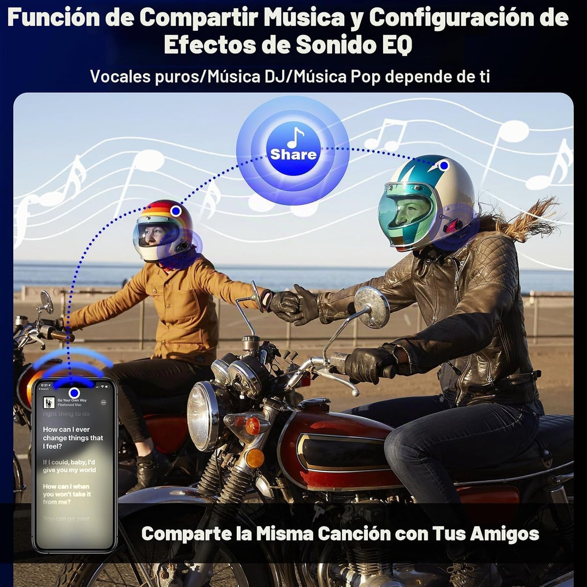 ZOVTIX Casco de motocicleta con auriculares, sistema de comunicació...