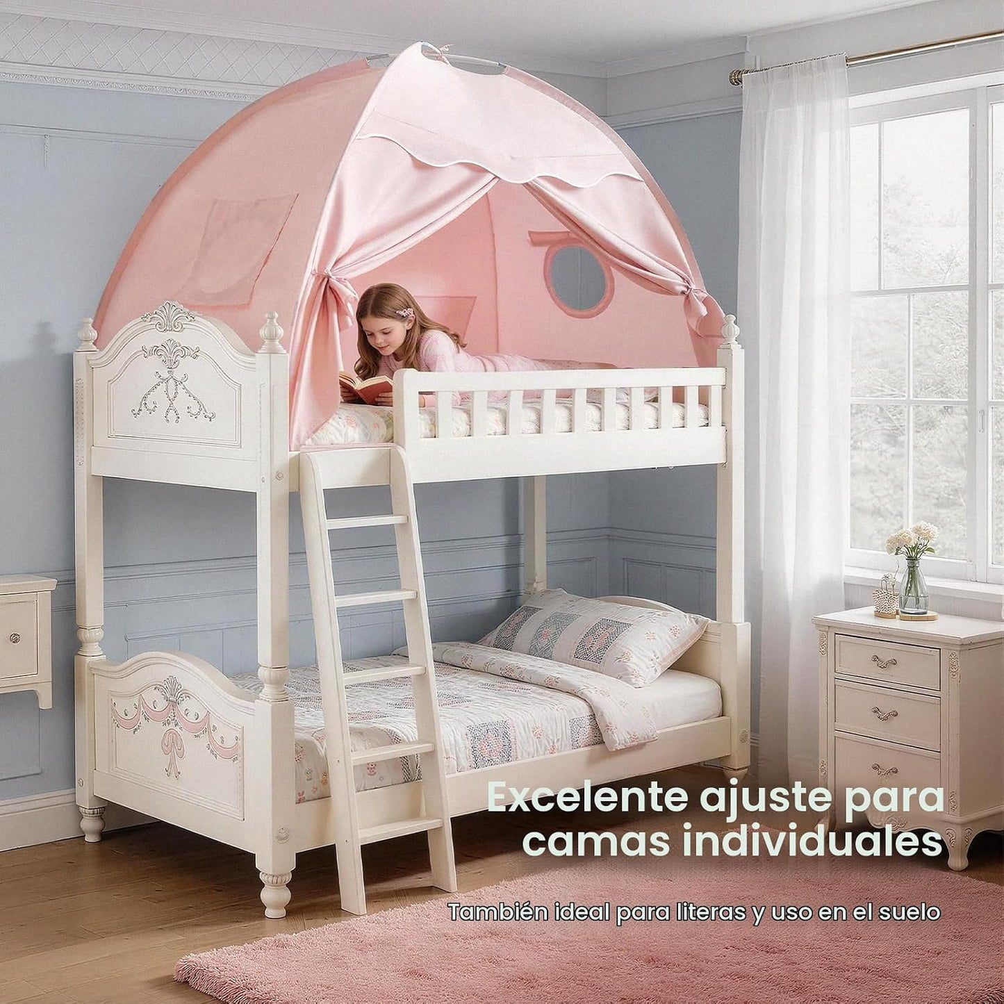 Tiny Land Tienda de campaña para cama individual para niños, tienda...