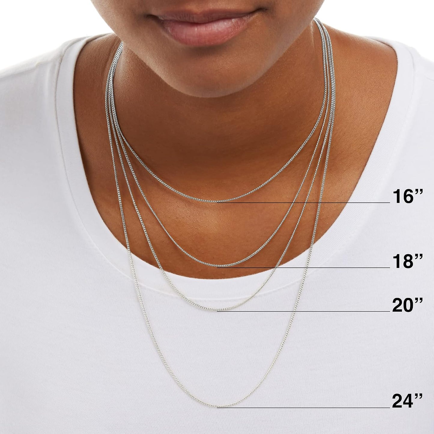 Amazon Essentials Collar de Cadena de Plata Esterlina o Oro Amarill...