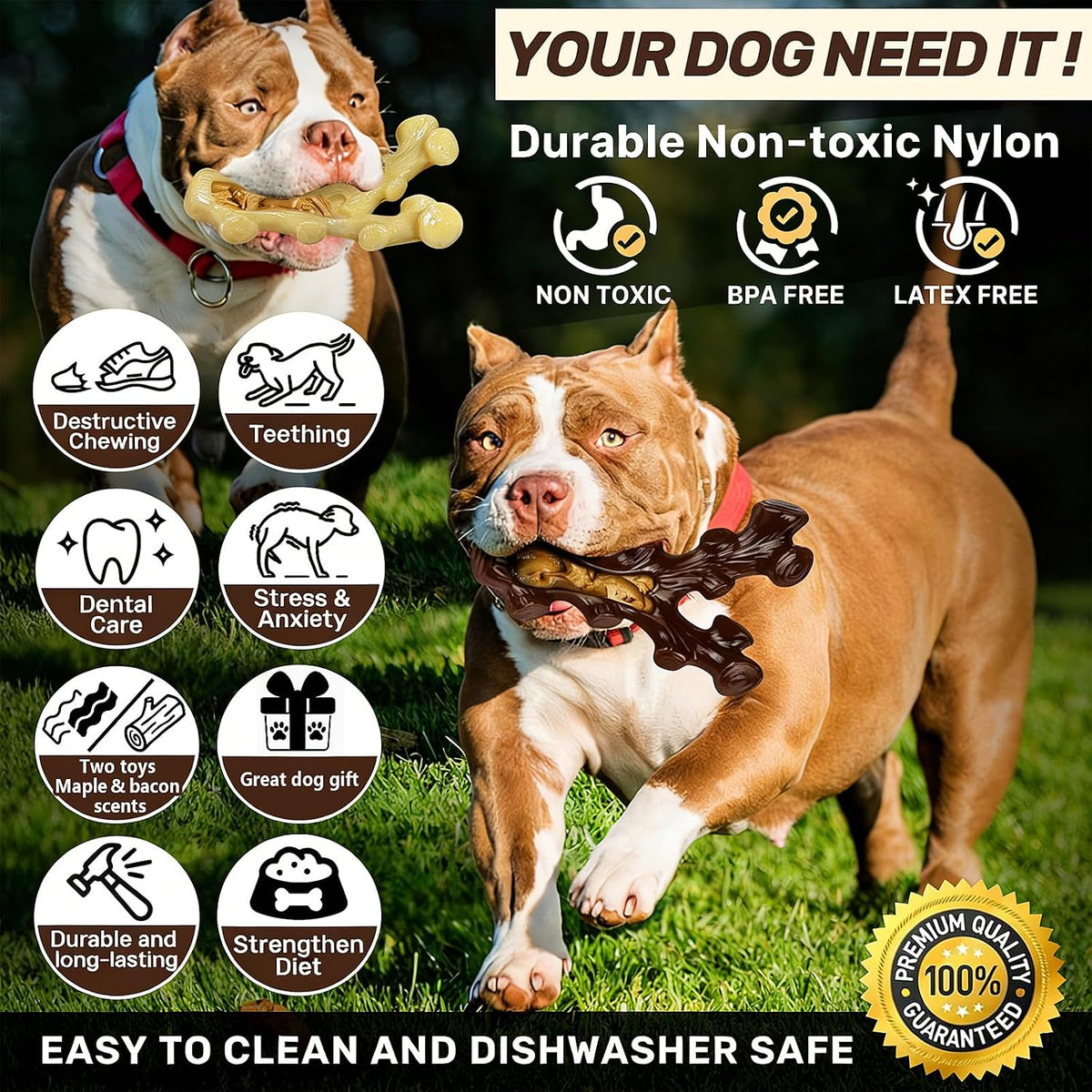 SIHRMIU Paquete de 2 juguetes masticables para perros para masticad...