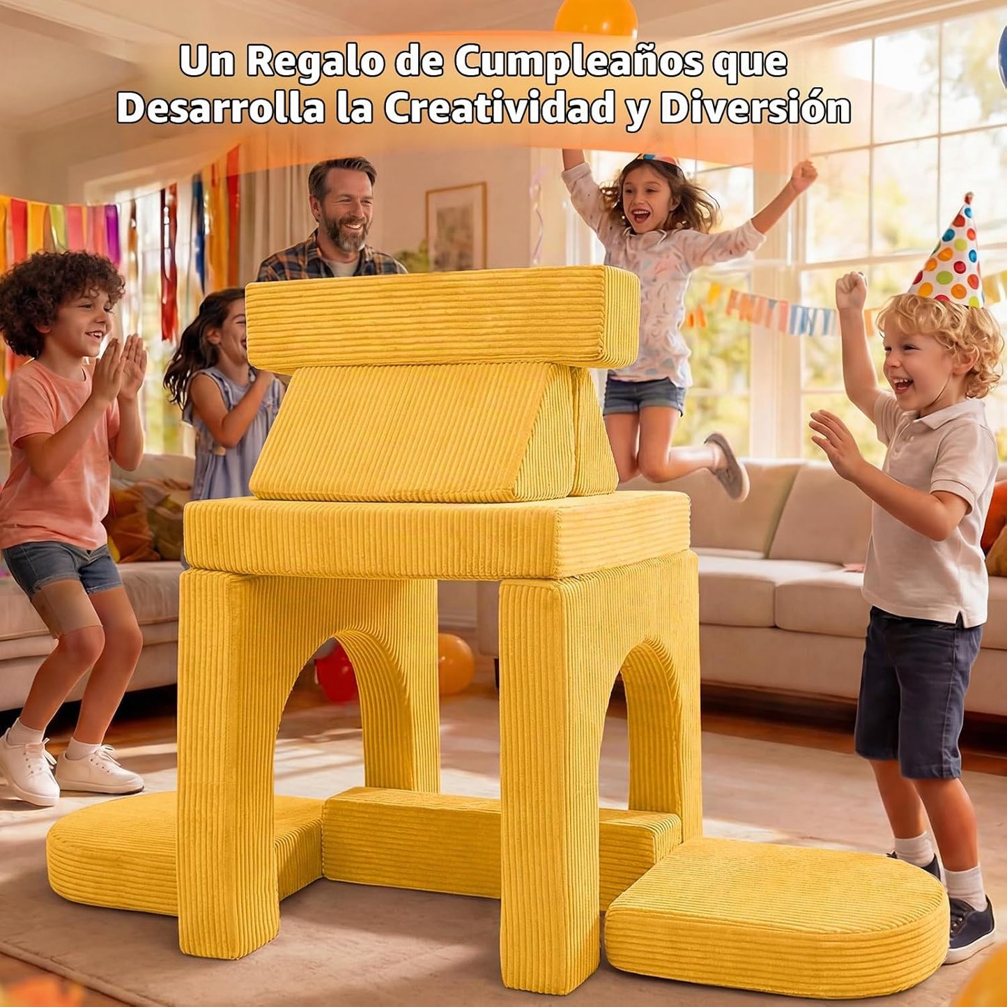 MeMoreCool Elegante sofá de pana de 10 piezas para niños, sofá modu...