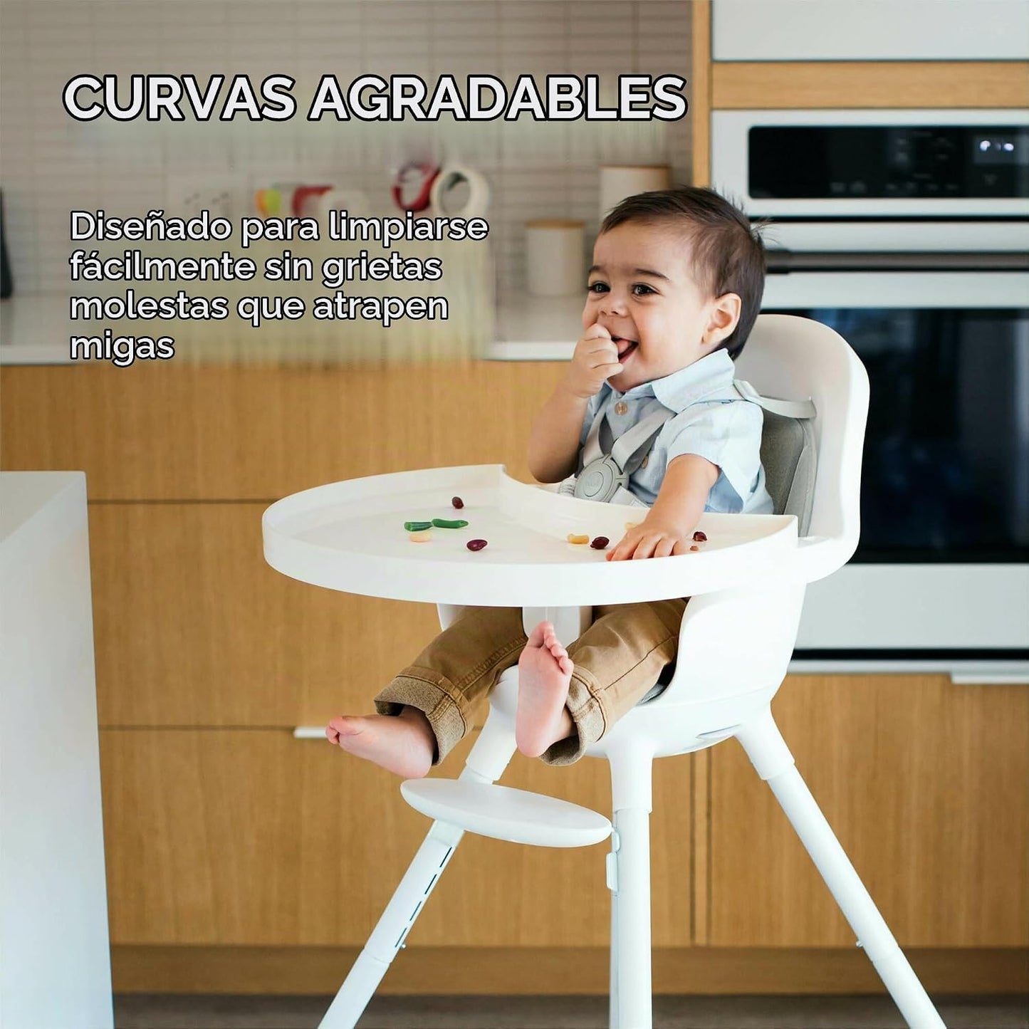 Boon GRUB Silla alta ajustable para bebé, silla alta convertible y...