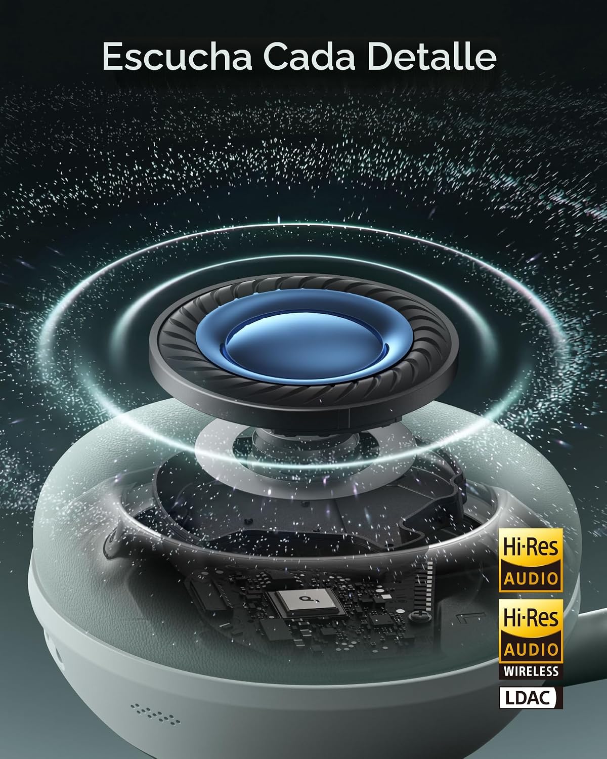 Soundcore Space 2 by Anker, auriculares con cancelación activa de r...