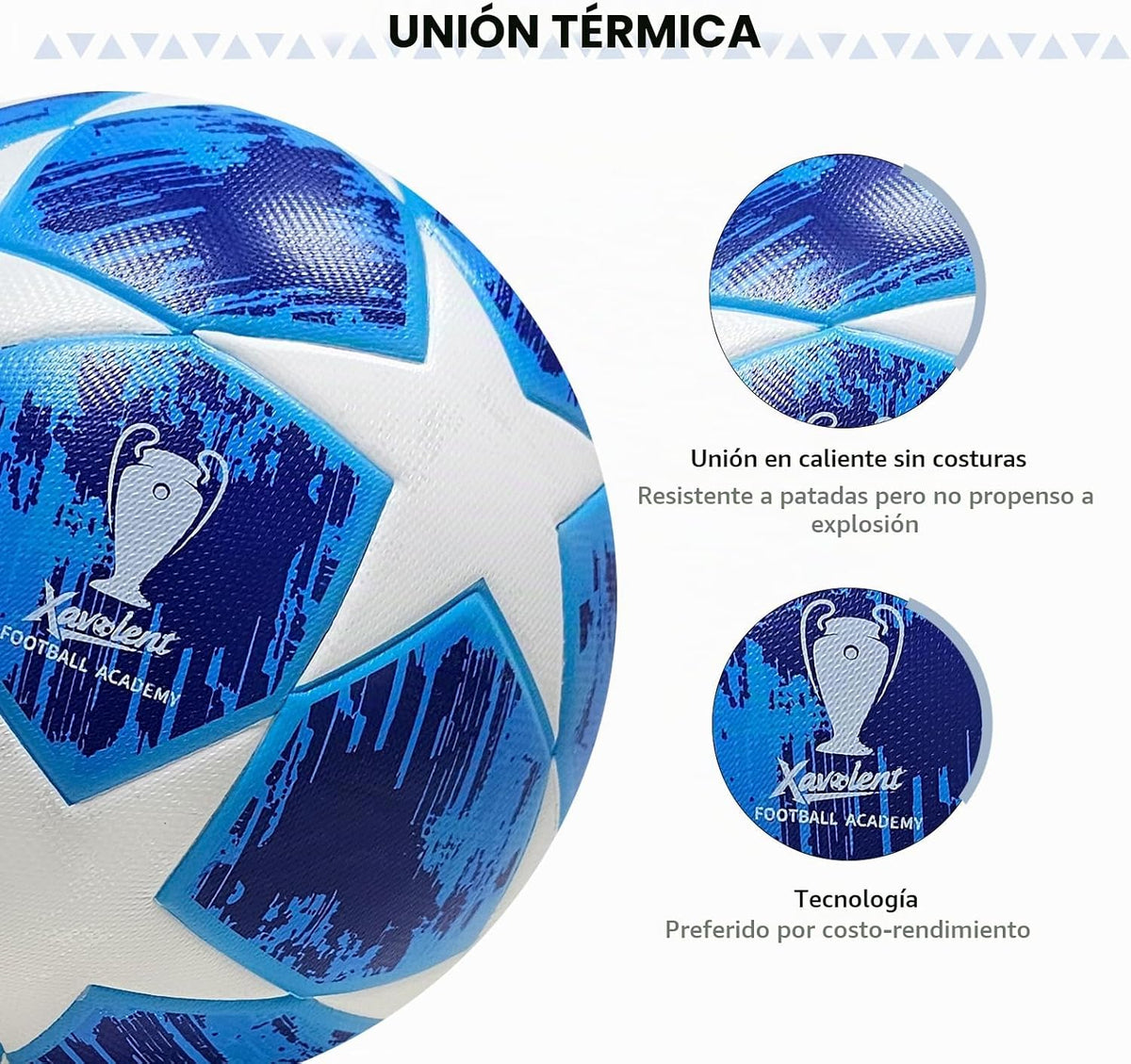 XAVOLENT Balón de fútbol profesional Tamaño 5,4 | Pelota de entrena...