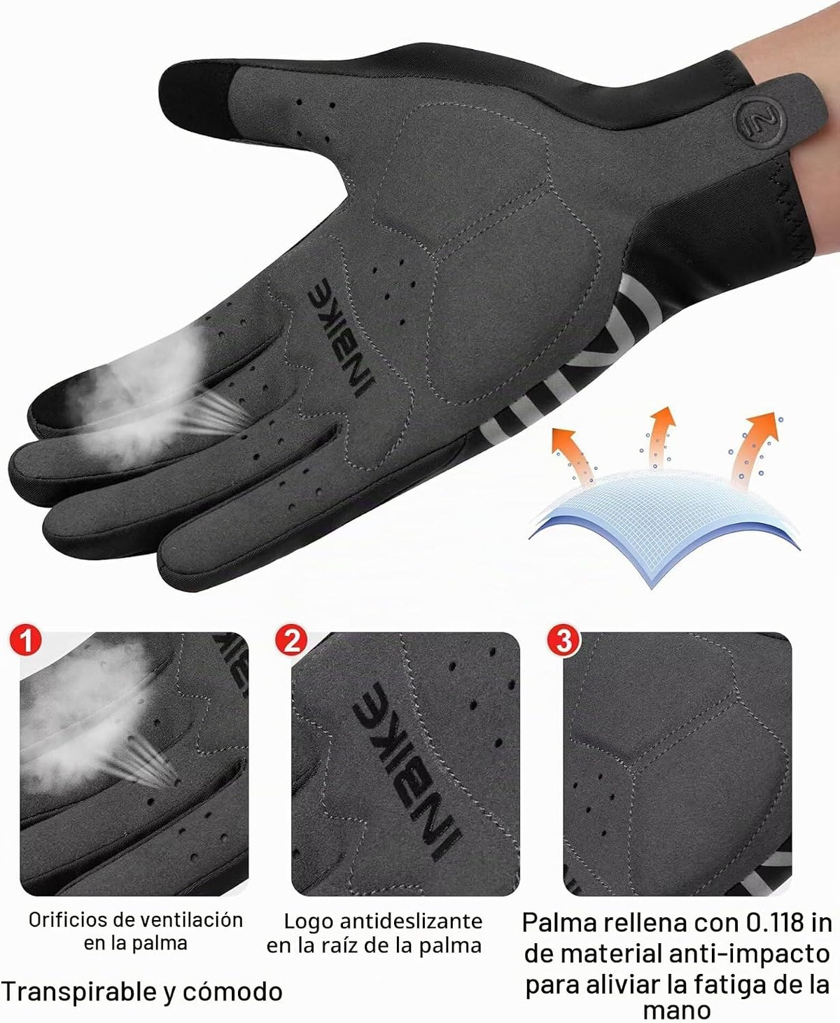 INBIKE Guantes de bicicleta transpirables para hombres y mujeres, g...