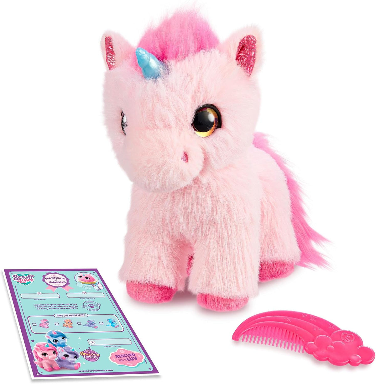 ScruffaLuvs Unicorn Scruffs Peluche, lavar para revelar 1 de 4 unic...