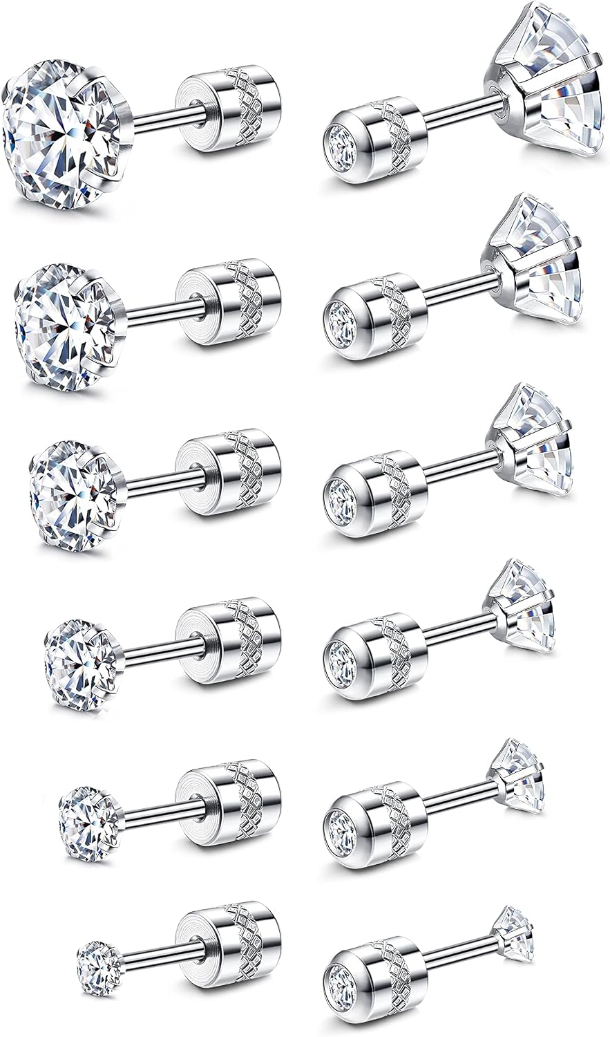 Fansilver Pendientes hipoalergénicos de 0.71 oz con parte trasera p...
