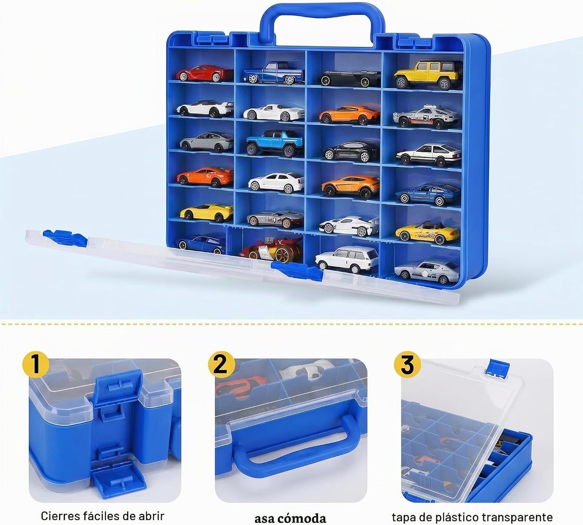 Saichotoy Estuche de almacenamiento para Hot Wheels - Estuche de tr...