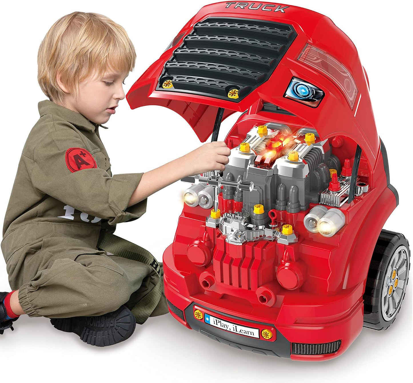 iPlay, iLearn - Juguete de motor de camión grande, coche mecánico p...