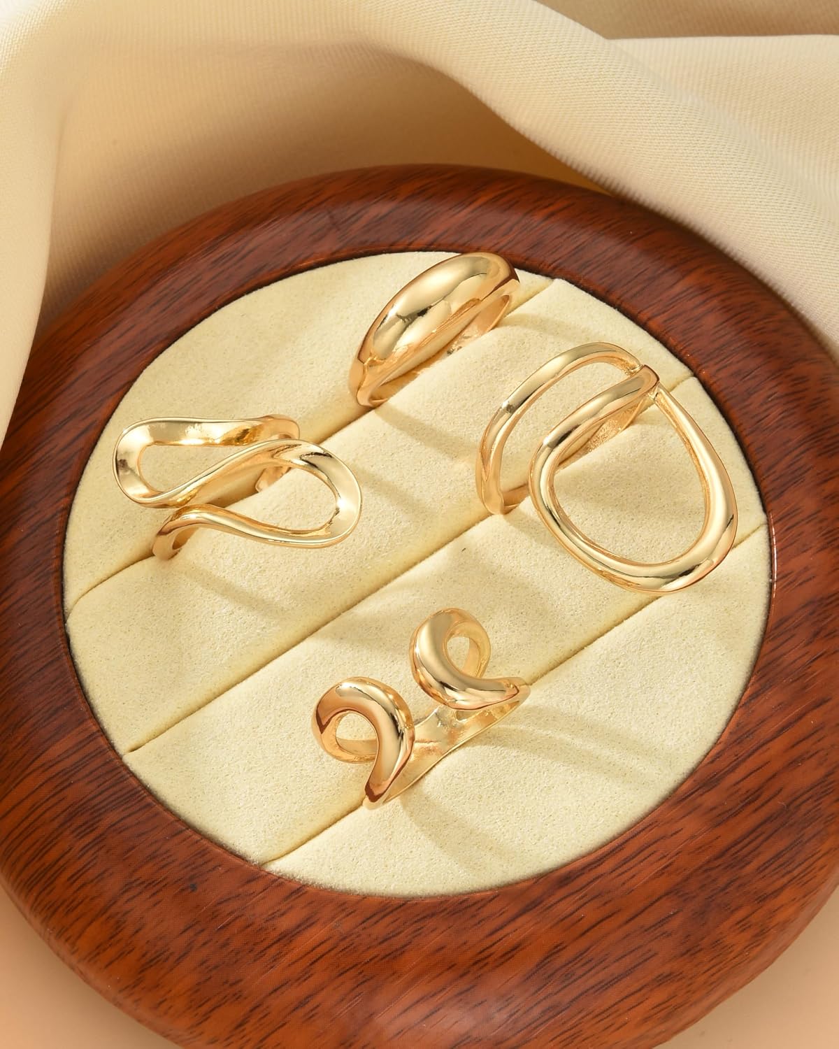 YEEZII Juego de 20 anillos dorados para mujer, anillos de dedo midi...