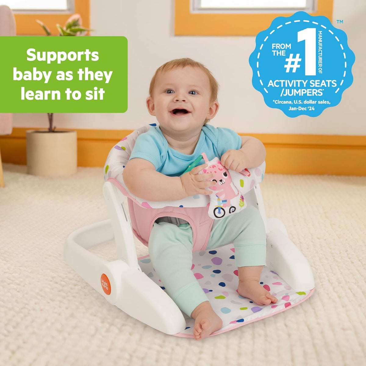 Bright Starts Learn-to-Sit - Asiento de piso para bebé de 2 posicio...
