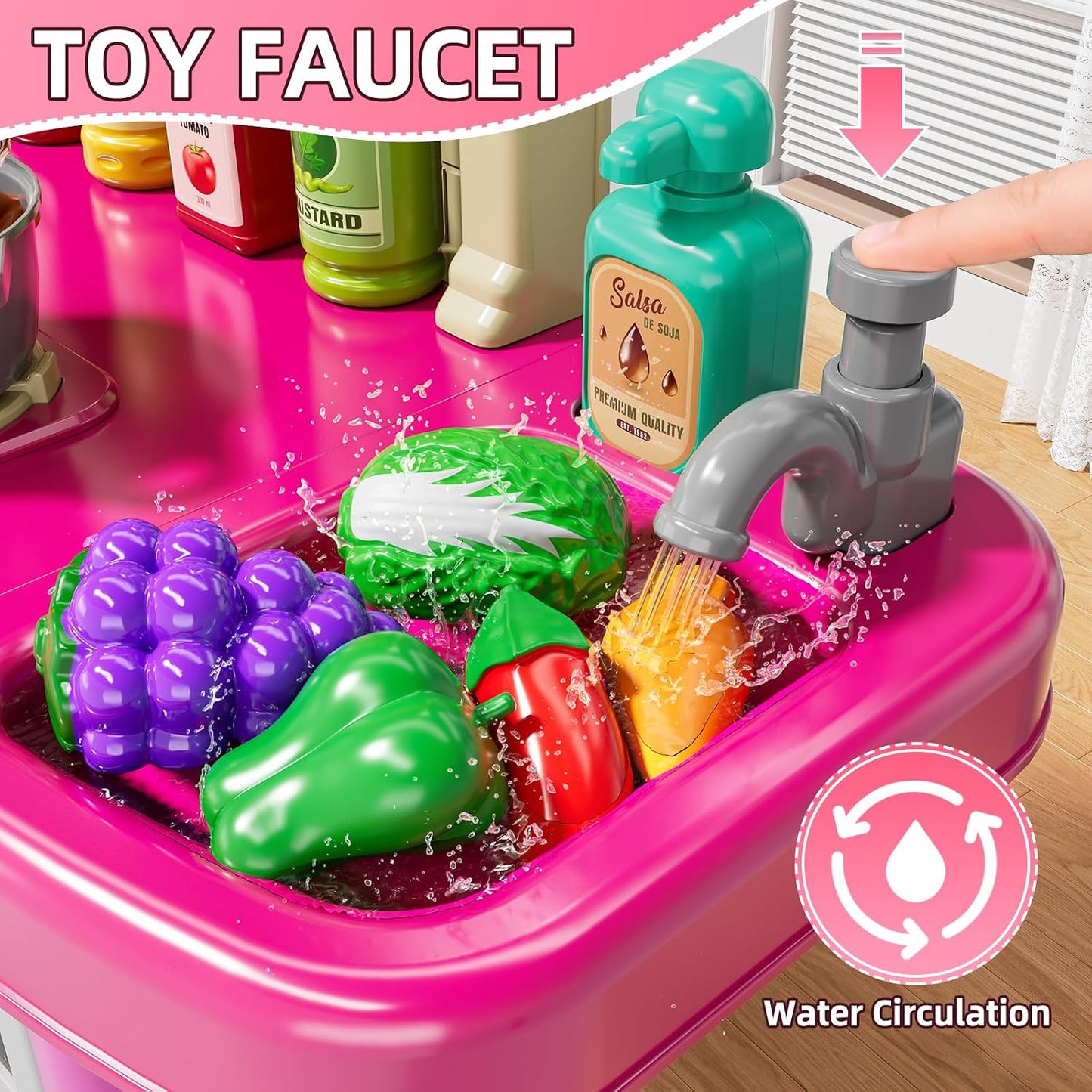 MSKOLER Juego de cocina para niñas, juguetes de cocina para niñas d...